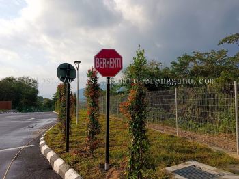 BERHENTI JKR ROAD STAND SIGNAGE AT IPOH PENANG PINANG MALAYSIA