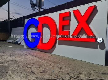 GDEX OUTDOOR 3D LED BOX UP FRONTLIT LETTERING SIGNAGE SIGNBOARD AT AJIL, KUALA JENERIS, KAMPUNG TOK IMAM LAPAR HULU TERENGGANU MALAYSIA 