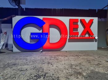 GDEX OUTDOOR 3D LED BOX UP FRONTLIT LETTERING SIGNAGE SIGNBOARD AT BANDAR SERI BANDI, JABUR, RANTAU PETRONAS KEMAMAN TERENGGANU MALAYSIA