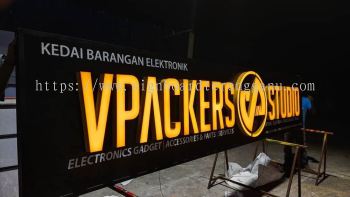 VPACKERS STUDIO OUTDOOR 3D LED BOX UP FRONTLIT LETTERING SIGNAGE SIGNBOARD AT JERANTUT TOWN, KUALA TEMBELING, PULAU TAWAR JERANTUT MALAYSIA 