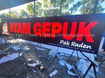 AYAM GEPUK OUTDOOR 3D BOX UP LED FRONTLIT SIGNAGE SIGNBOARD AT AIR PUTIH SEMAMBU KUANTAN PAHANG MALAYSIA