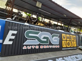 OUTO SERVICE ALUMINIUM BASE 3D LED FRONTLIT AT SUNGAI PUTERI ROMPIN PAHANG MALAYSIA