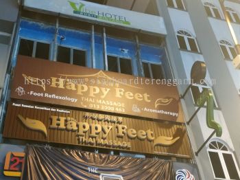 HAPPY FEET THAI MASSAGE ALUMINIUM PANEL BASE 3D BOX UP SIGNBOARD SIGNAGE AT KUANTAN, BANDAR INDERA MAHKOTA. PANCHING, SUNGAI LEMBING, GAMBANG, BESERAH, GEBENG, PENOR, SUNGAI KARANG, BATU HITAM, CHENDOR, TANJUNG LUMPUR, TELUK CEMPEDAK, CHERATING KUANTAN PAHANG MALAYSIA