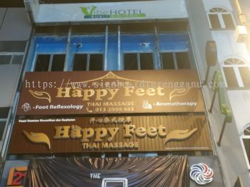 HAPPY FEET THAI MASSAGE ALUMINIUM PANEL BASE 3D BOX UP SIGNBOARD SIGNAGE AT BANDAR BERA, TERIANG, MENGKUANG, KEMAYAN, KERAYONG, MENGKARAK, SEBERTAK BERA PAHANG MALAYSIA