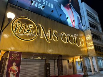 MS GOLD OUTDOOR ALUMINIUM PANEL 3D LED BOX UP STAINLESS STEEL SIGNAGE SIGNBOARD AT KOTA TINGGI TOWN, KUALA SEDILI, SUNGAI RENGIT, PENGERANG, BANDAR PENAWAR, BANDAR TENGGARA, DESARU, JOHOR LAMA, TANJUNG SURAT, TELUK SENGAT 