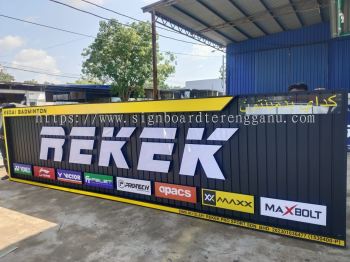 PAPAN TANDA TULISAN TIMBUL BERLAMPU 3D LED SIGNAGE SIGNBOARD WITH ALUMINIUM CEILING TRISM ALUMINIUM PANEL BASE DI KUALA TERENGGANU TOWN ALAM SERADA WAKAF MEMPELAM PULAU WAN MAN KUALA TERENGGANU