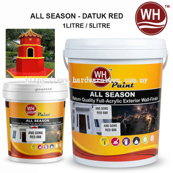 WH PAINT ALL SEASON - DATUK RED | ALL-WEATHER EXTERIOR WALL PAINT | WEATHER RESISTANT ACRYLIC PAINT