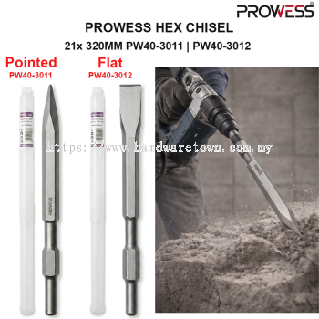 PROWESS HEX CHISEL 21 �� 320MM (PW40-3011  PW40-3012)  PAHAT HEX RUNCING & RATA  PAHAT PEMECAH KONKRIT PROFESIONAL