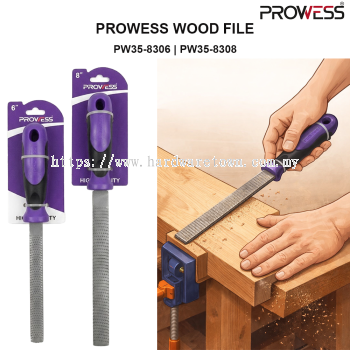 PROWESS WOOD FILE 6" | 8" | HIGH CARBON STEEL WOOD RASP FILE | PROFESSIONAL WOOD SHAPING HAND FILE ( PW35-8306 | PW35-8308 )