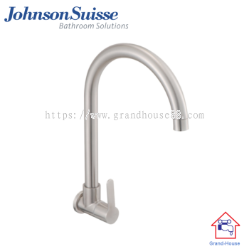 Johnson Suisse Murano 陆 inch Wall-mounted Sink Tap With Swivel Spout, Stainless Steel