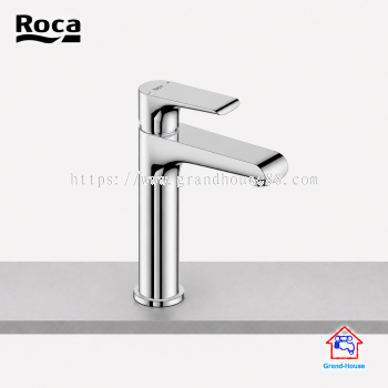 Roca Enna-N Basin Mixer, Smooth Body With Flexible Supply Hoses (1/2"), Without Waste (Chrome)
