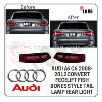 AUDI a6 c6 2008-2012 convert fecelift Fish bones style tail lamp rear light

