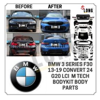 Model BMW Siri 3 F30 2013-2019 diubah suai dengan kit badan 24 G20 LCI M Tech
