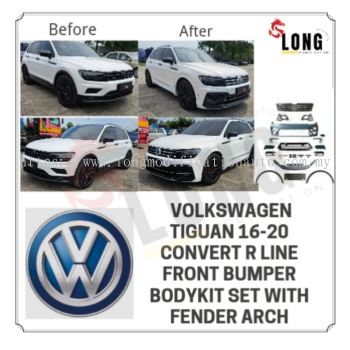 Set kit badan bampar hadapan volkswagen tiguan 16-20 convert r line dengan lengkungan fender