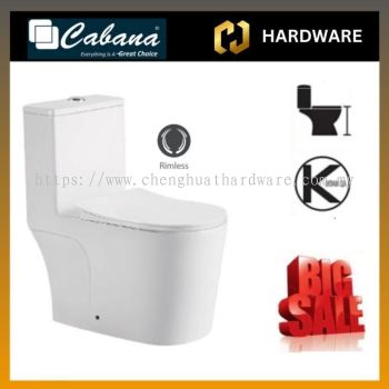 ONE PIECE WATER CLOSET WASHDOWN WITH RIMLESS FLUSHING TECHNOLOGY (BATHROOM) / TOILET BOWL TOILET FLUSH TANDAS