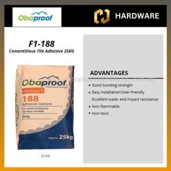 OBAPROOF F1-188 CEMENTITIOUS TILE ADHESIVE 20KG (GREY)