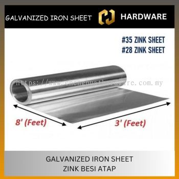 GI ZINC 3 ft. X 8 ft. GALVANIZED IRON ZINC SHEET METAL PLAIN SHEET