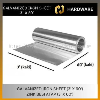 GI ZINC 3 ft. X 60 ft. GALVANIZED IRON ZINC SHEET METAL PLAIN SHEET #36