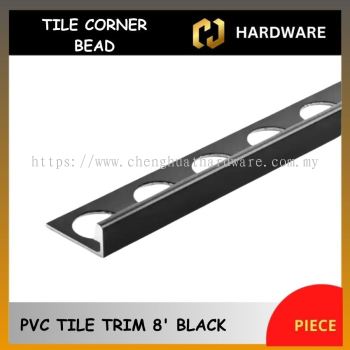 PVC TILE TRIM 8' BLACK [PIECE]