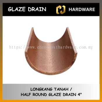 GLAZE DRAIN HALF ROUND 4"