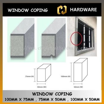 LIGHTWEIGHT COPING   STANDARD PATTERN / CONCRETE COPING / WINDOW COPING (SIZE : 75mmx50mm, 100mmx75mm, 100mm x 50mm , 150mm x 75mm , 150mm x 100mm, 300mm x 75mm and 450mm x 75mm)