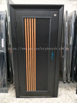 SAFETY DOOR 3X7 MAT BLACK CR411-D102 RH[15 LOCK][TEPI BUTTERFLY]