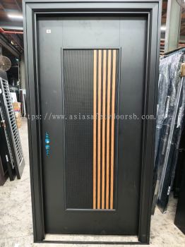 SAFETY DOOR 4X8 MAT BLACK CR411-D102 LH[OPEN IN][15 LOCK][TEPI BUTTERFLY]
