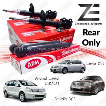 Original APM Rear Gas Absorber Pair (Left & Right) for Nissan Grand Livina L10 L11, Sylphy G11, Latio C11