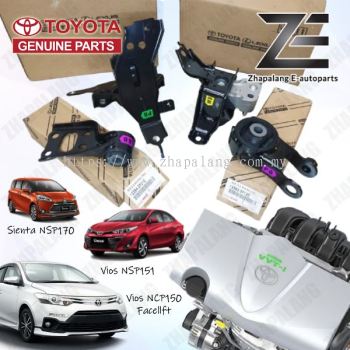 Genuine Toyota Engine Mounting Set (4-Piece) for Vios, Yaris, Sienta NSP151 NSP170 (2NR-FE CVT)