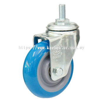 GLOBE Light Medium Duty M12 Screw Stem Blue PU Castor GB-3303505