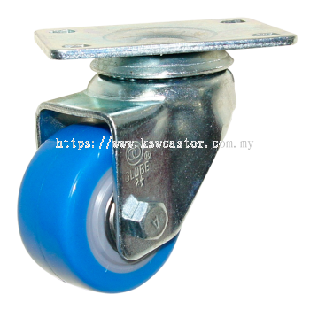 GLOBE Light Medium Duty Top Plate Blue PU Castor GB-3303600