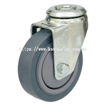 GLOBE Light Medium Duty Bolt Hole TPR Grey Rubber Castor GB-BH3304256