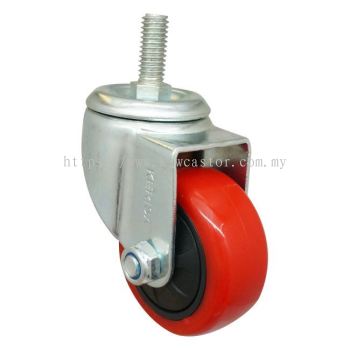 KERISA Light Medium Duty BSW 1/2" Screw Stem Red TVU Castor ZF-B36075ST