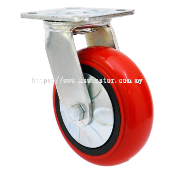 KERISA Heavy Duty Top Plate Red PVC (UV CENTER) Castor KRS-30CS620PVC