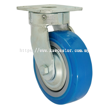 GLOBE Heavy Duty Top Plate Shock Resistance (Kingpinless) Super Blue PU Castor GB-EH12-11-150VS-304-BLUE