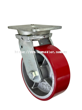 HERDAR 特重型顶板红色 PU 万向轮 - HD-C910S-PU8300 (尺寸 6寸~12寸)