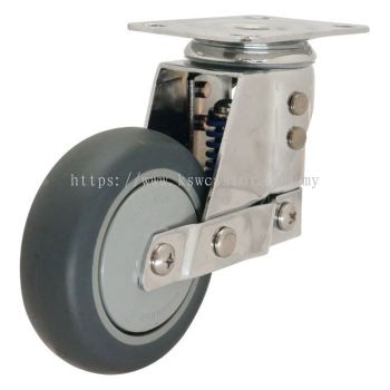 RHOMBUS Medical Castors 410/409 Top Plate Absorber TPR Grey Rubber Castor RB-410a35K080rCPS