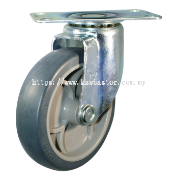 NANSIN Light Medium Duty Castors Top Plate Grey Rubber Castor (NSG-TEL100TP)