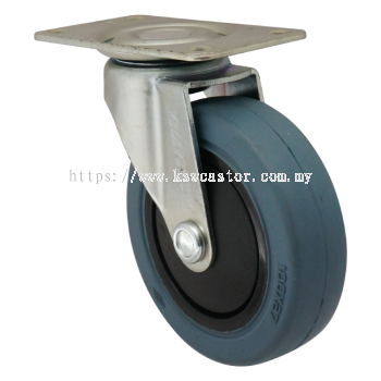 NANSIN Shopping Carts & Trolley Castor & Wheel Top Plate Elastic Grey Rubber Castor (NSG-TES100NRC)