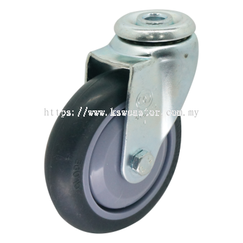 GLOBE LIGHT DUTY BOLT HOLE GREY RUBBER CASTOR (GB-EC01-11-100PS-501)