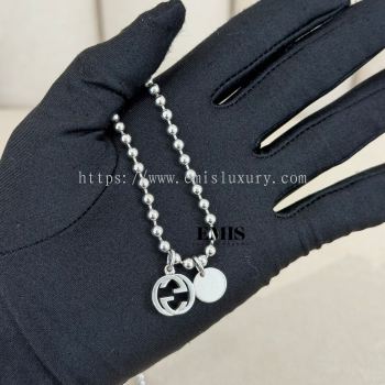 Gucci Sterling Silver Interlocking G Pendent- 名牌二手项链