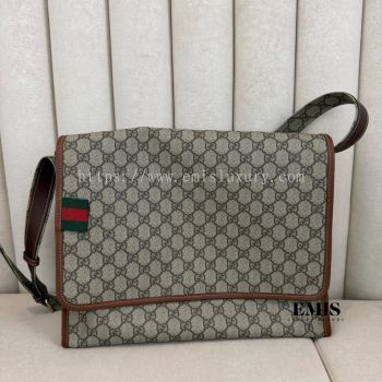 Gucci Coated Canvas Messenger Bag- Preloved Luxury Bag