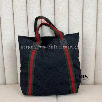 Gucci Canvas Tote Bag- Preloved Luxury Bag