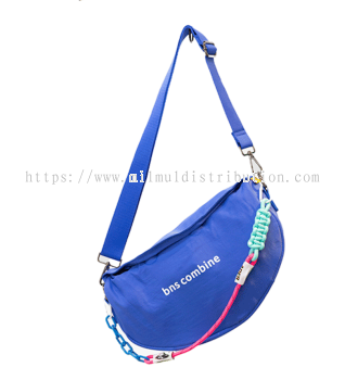 Blue HALF MOON CROSS BAG  [ Color strap included  ]