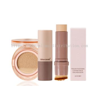 Foundation Cover Cushion SPF50+ & Concealer Cover Stick [21 Ivory]  长效持妆粉底气垫 & 强效覆盖遮瑕棒 【21白皙】