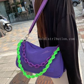 Purple MACARON HONEYCOM BAG [ 3 types of straps included ] _ September Limited Edition