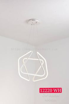 Modern Pendant LED Right Light Hanging Lamp with 3 Color Changing - 12220/WH