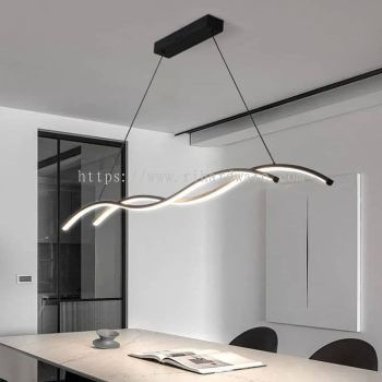 Modern Pendant LED Right Light Hanging Lamp with 3 Color LED Changing - 15978-BK