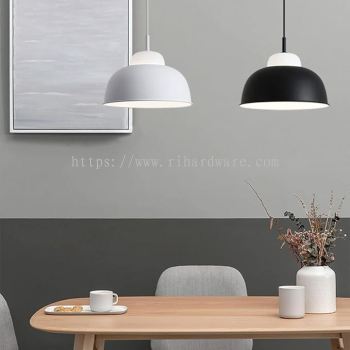 Macaroon Scandinavian Dome Pendant Light - 10152/1P-WH