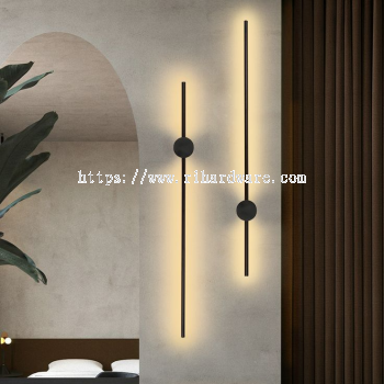 Minimalist Modern Simple Long Wall Lamp with 3 Color light - 15238-BK